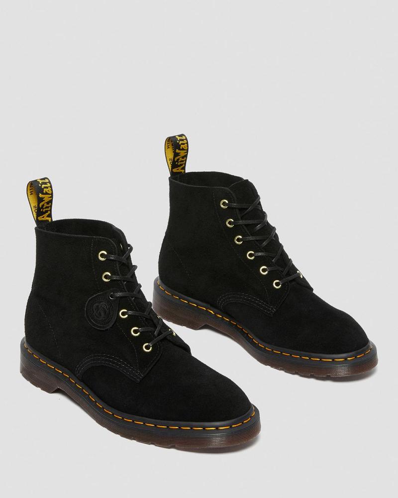 Dr Martens 101 Ruskind Ankelstøvler Dame Sort | DK 8TCE